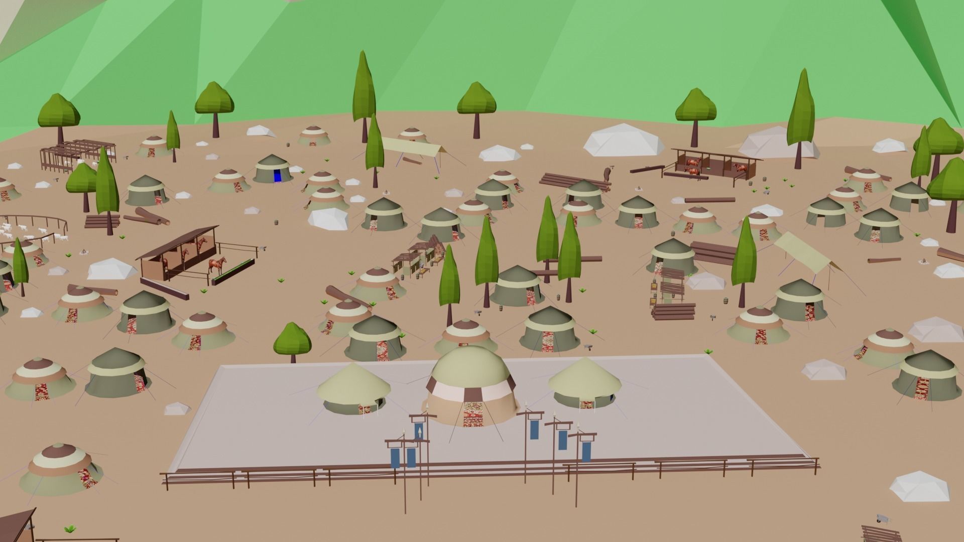 Kayi kabila In Lowpoly Style Low-poly 3D model_15