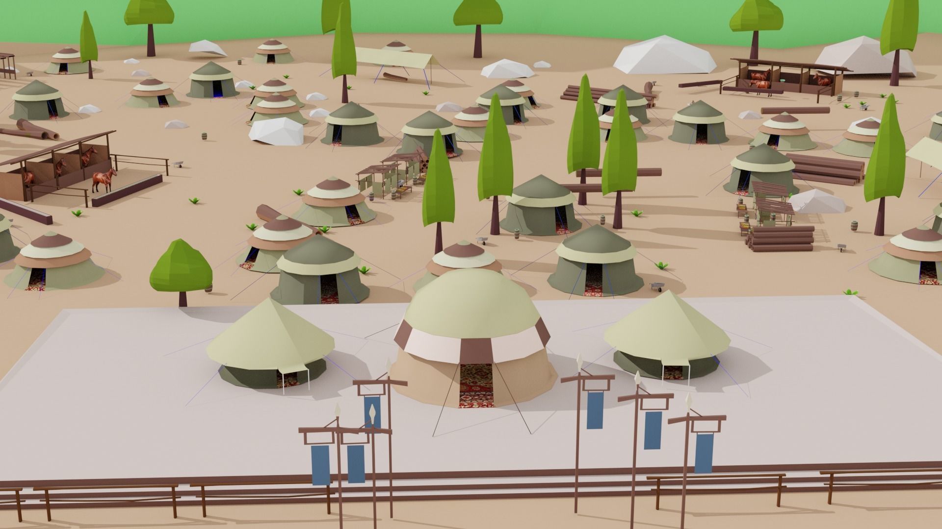 Kayi kabila In Lowpoly Style Low-poly 3D model_1