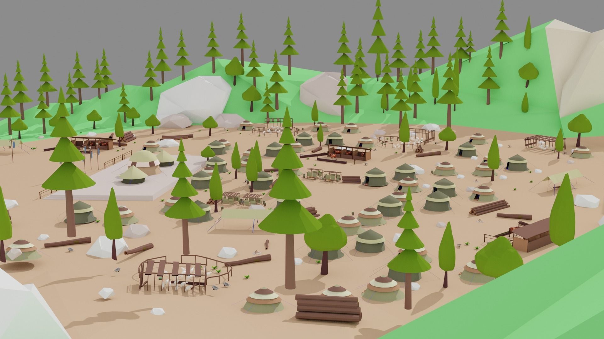 Kayi kabila In Lowpoly Style Low-poly 3D model_2