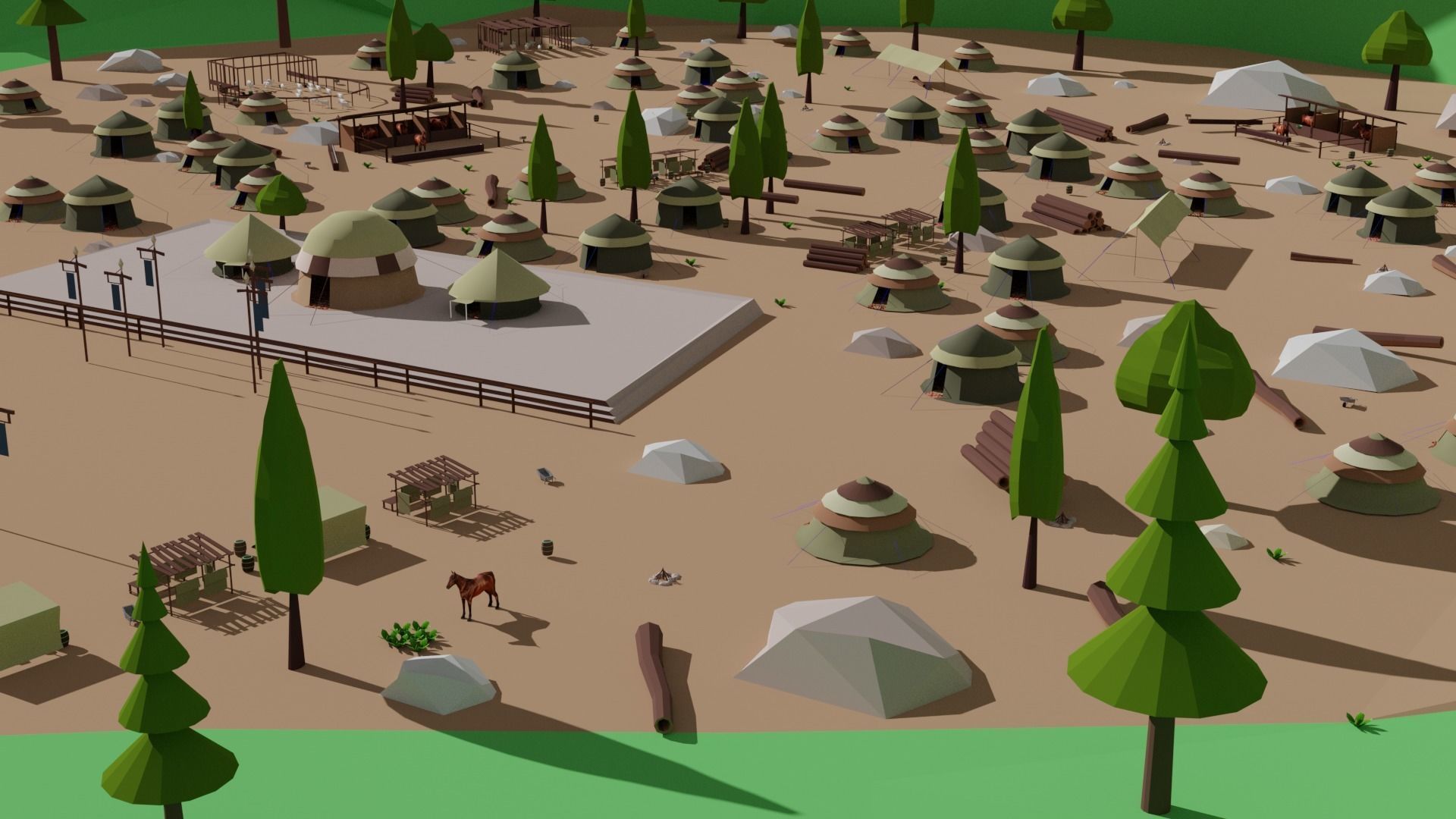 Kayi kabila In Lowpoly Style Low-poly 3D model_19