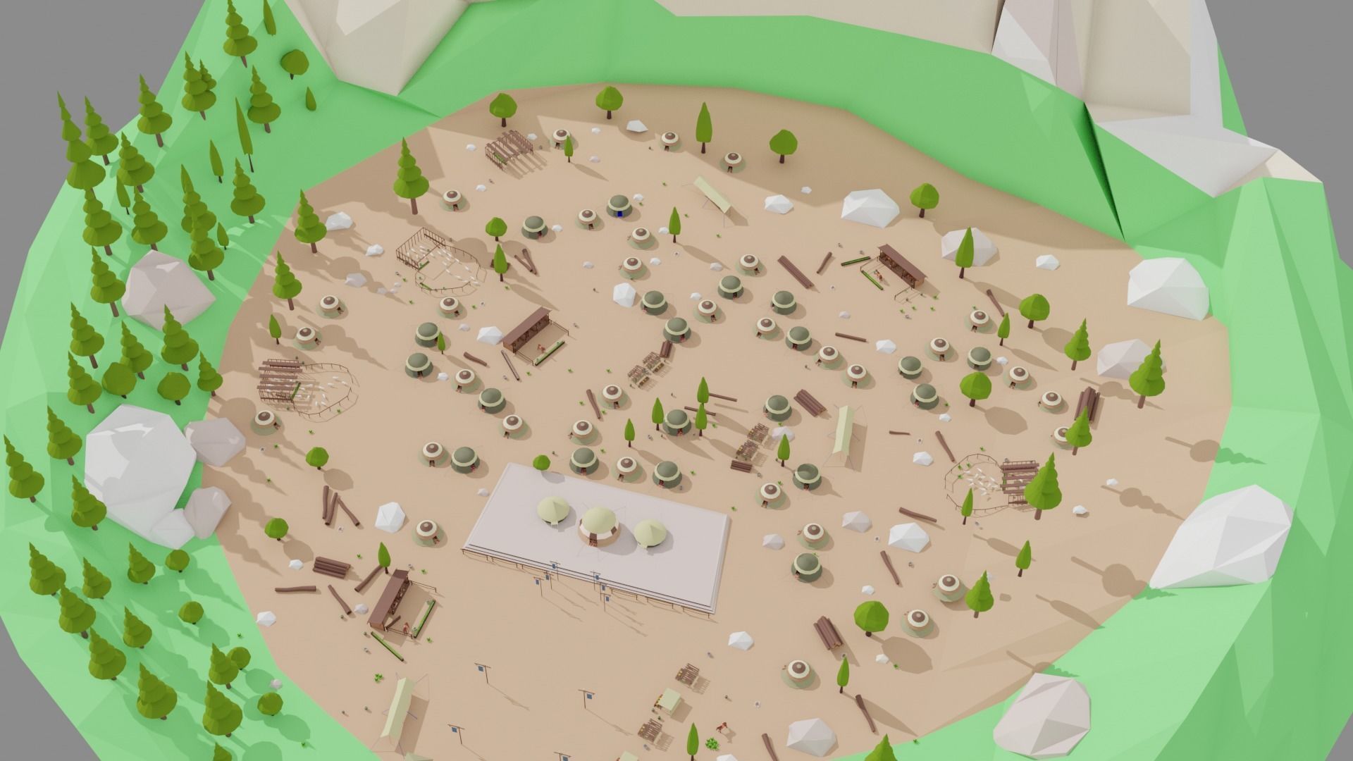 Kayi kabila In Lowpoly Style Low-poly 3D model_5