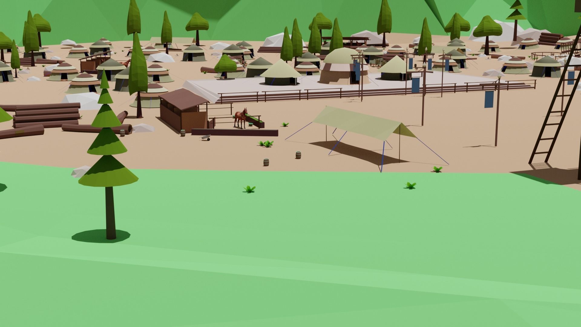 Kayi kabila In Lowpoly Style Low-poly 3D model_7