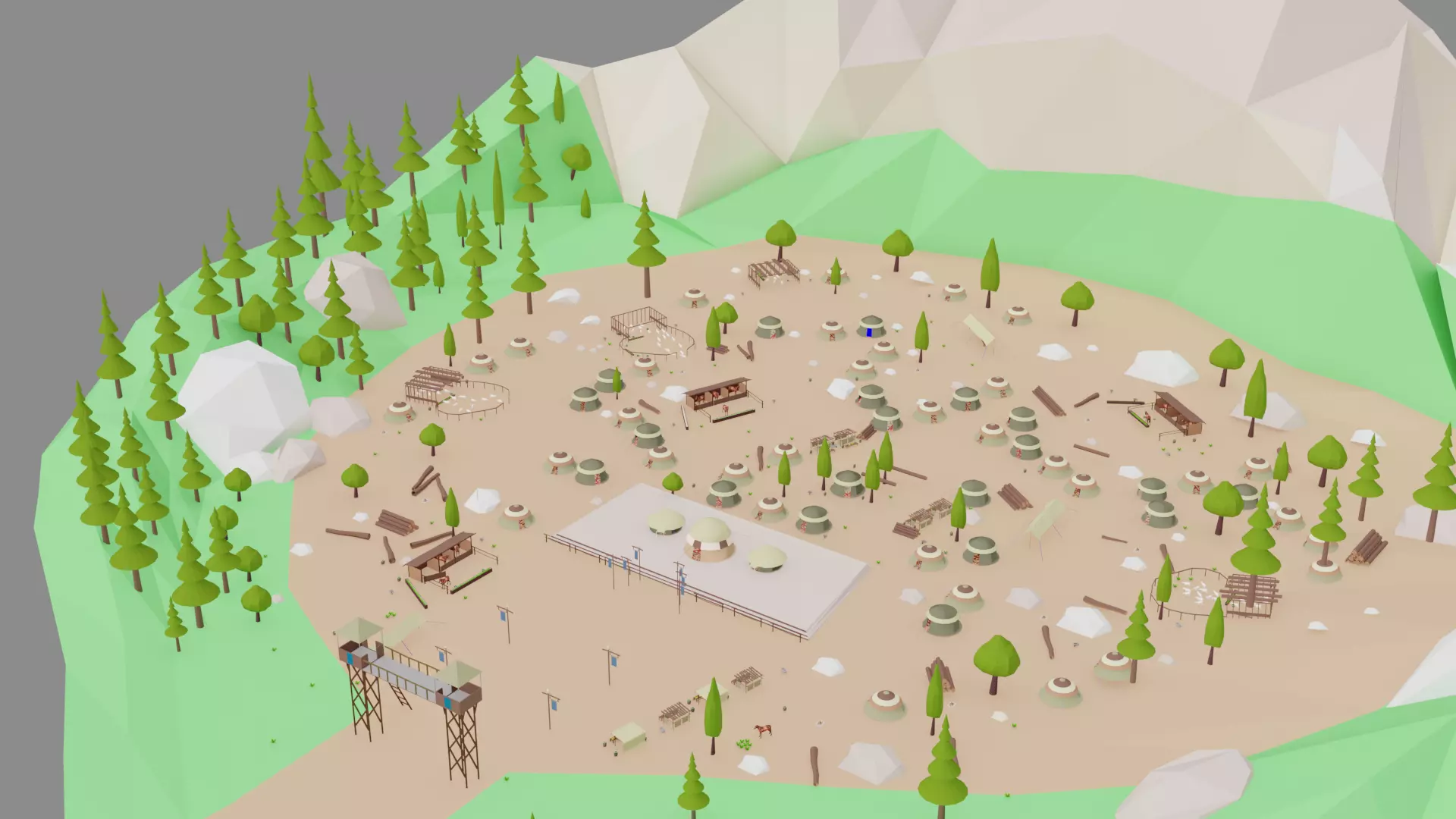 Kayi kabila In Lowpoly Style Low-poly 3D model_0