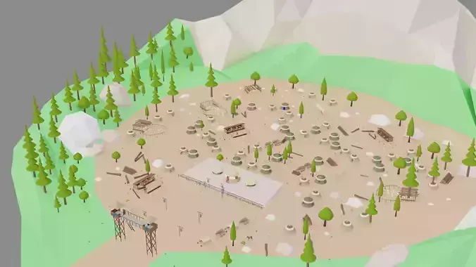 Kayi kabila In Lowpoly Style