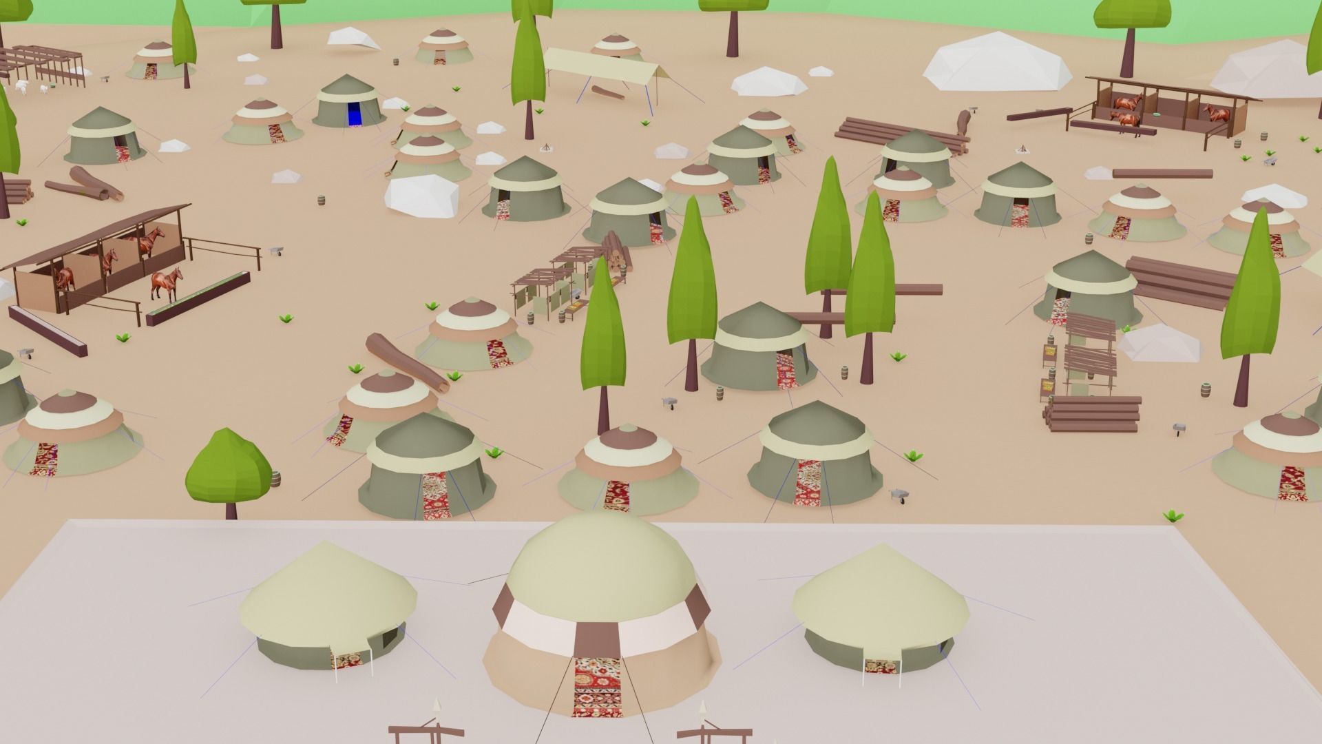 Kayi kabila In Lowpoly Style Low-poly 3D model_3