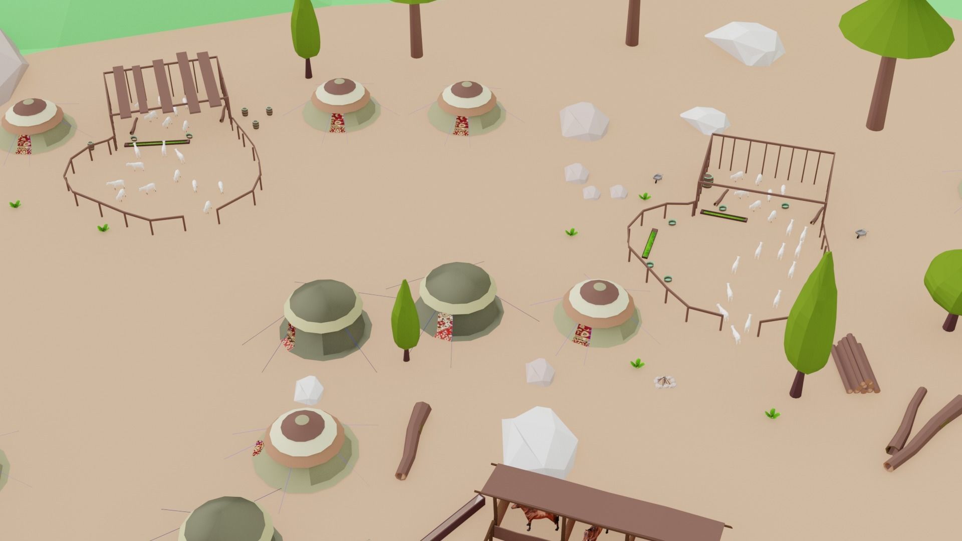 Kayi kabila In Lowpoly Style Low-poly 3D model_14