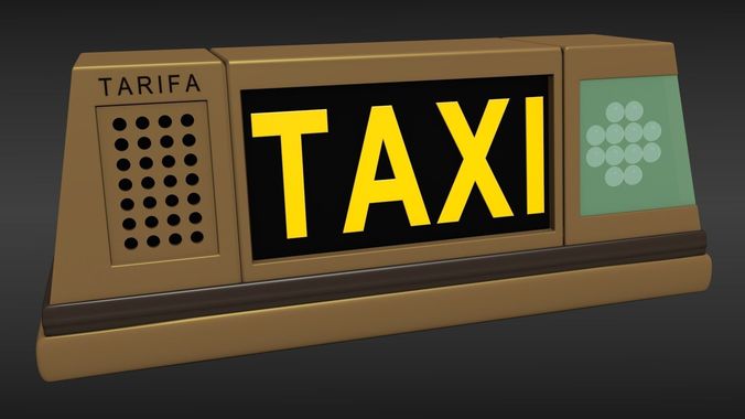 Taxi Sign Light 3D model
