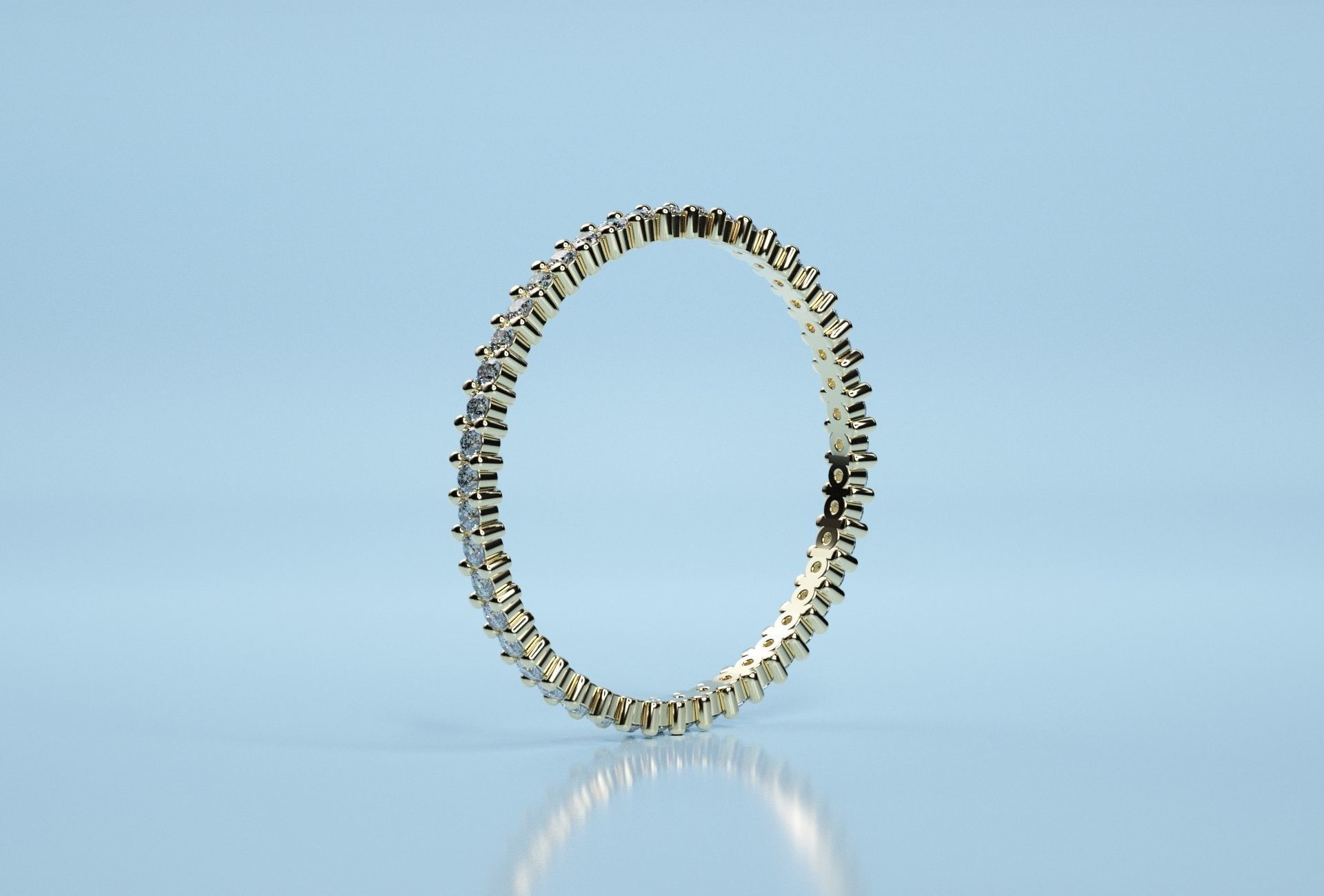 Circle Stone Golden Band  3D print model_8