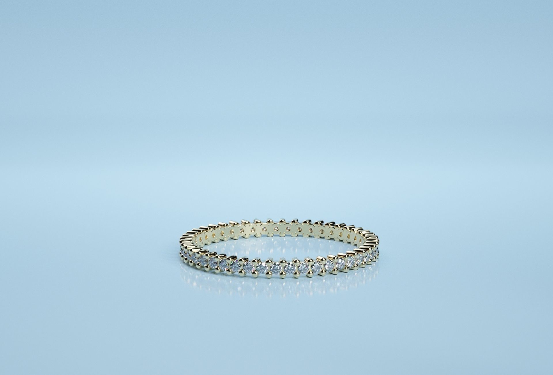 Circle Stone Golden Band  3D print model_1