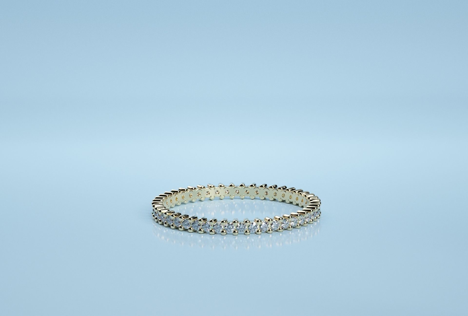 Circle Stone Golden Band  3D print model_3