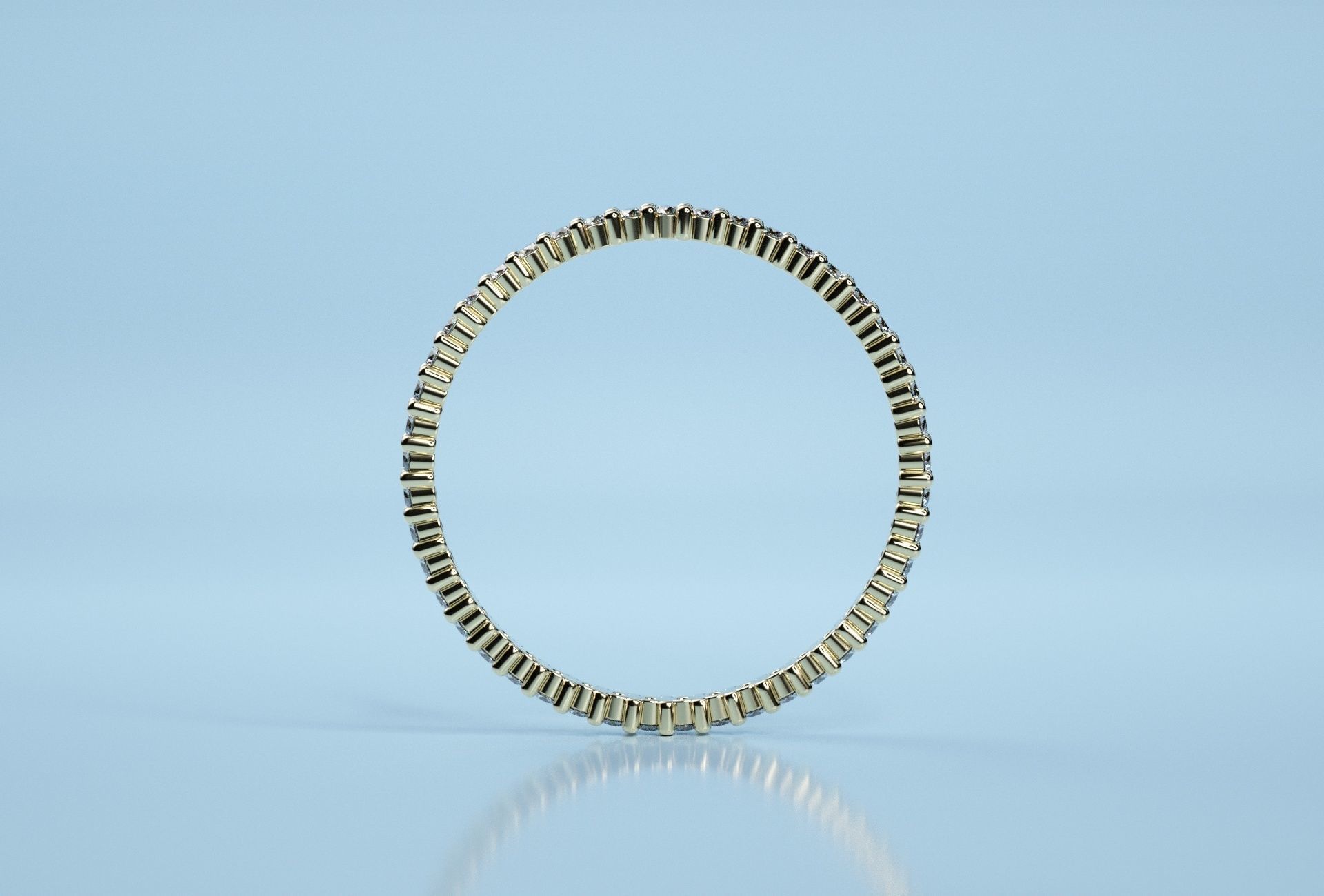 Circle Stone Golden Band  3D print model_4