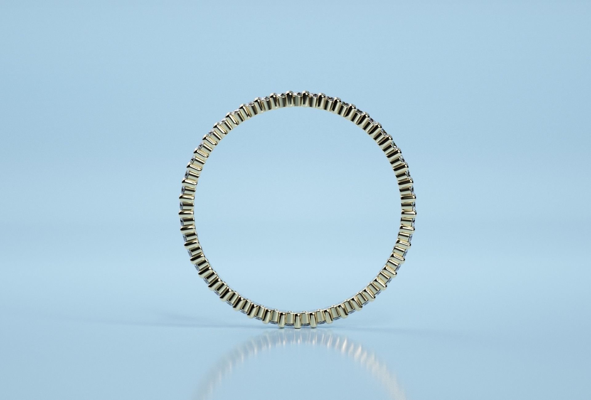 Circle Stone Golden Band  3D print model_6