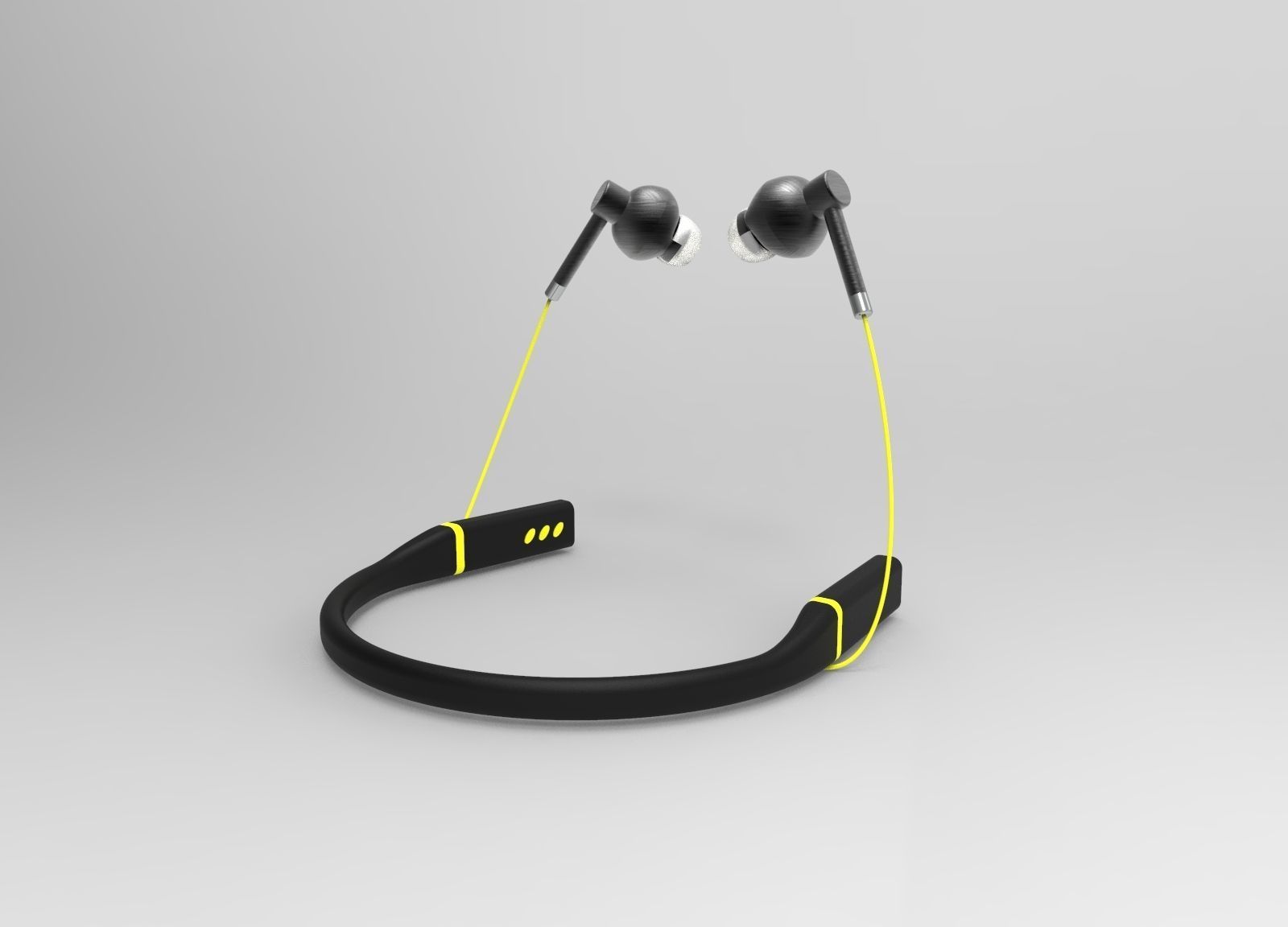 Neckband earphones for gym 3D model_4