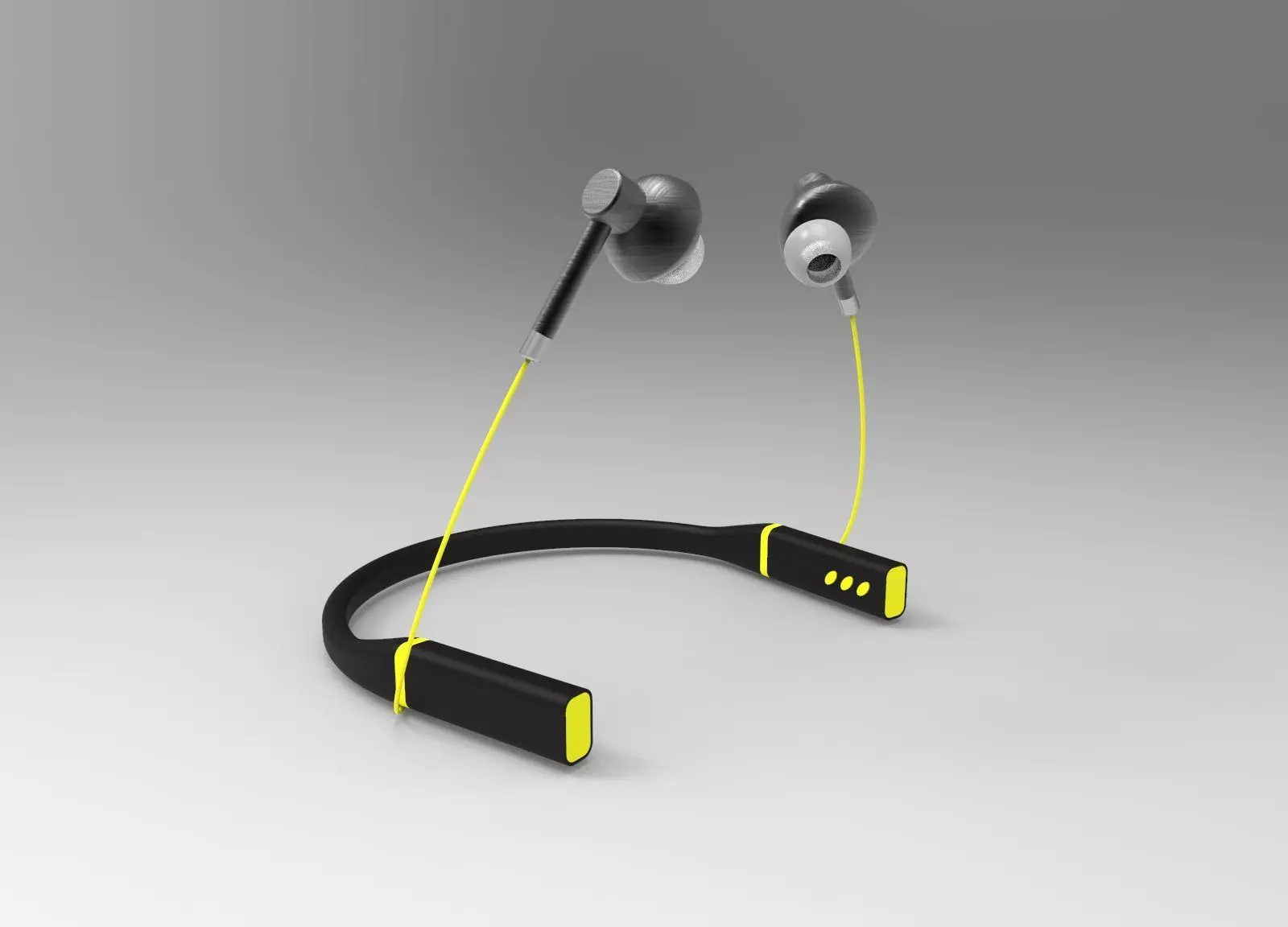 Neckband earphones for gym 3D model_0