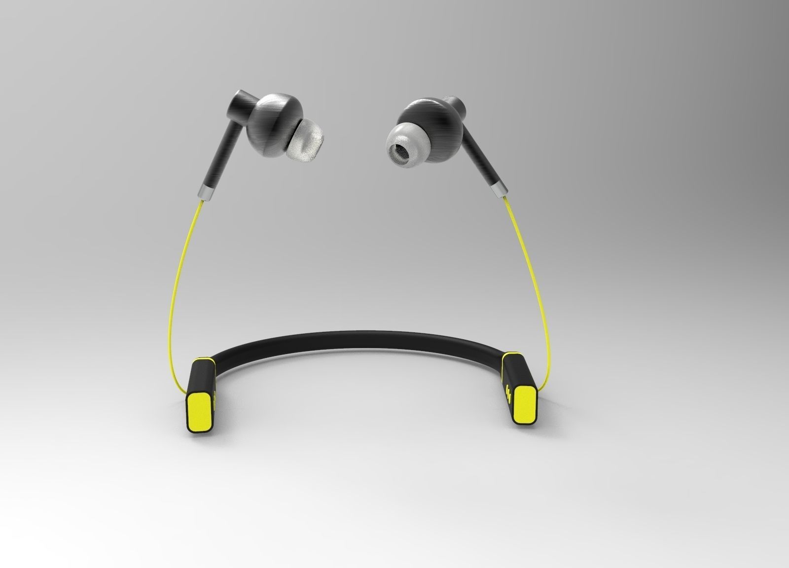 Neckband earphones for gym 3D model_5