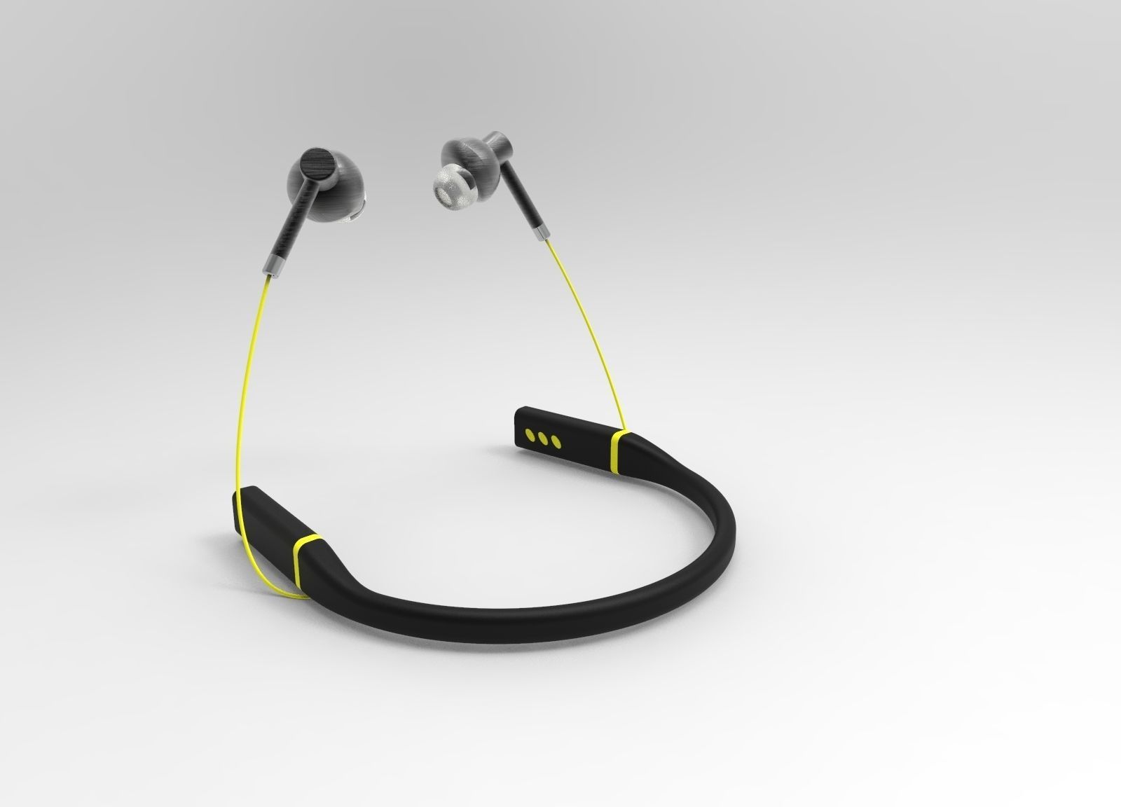 Neckband earphones for gym 3D model_3