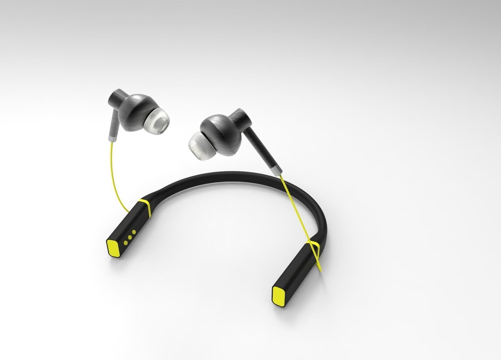 Neckband earphones for gym 3D model_1
