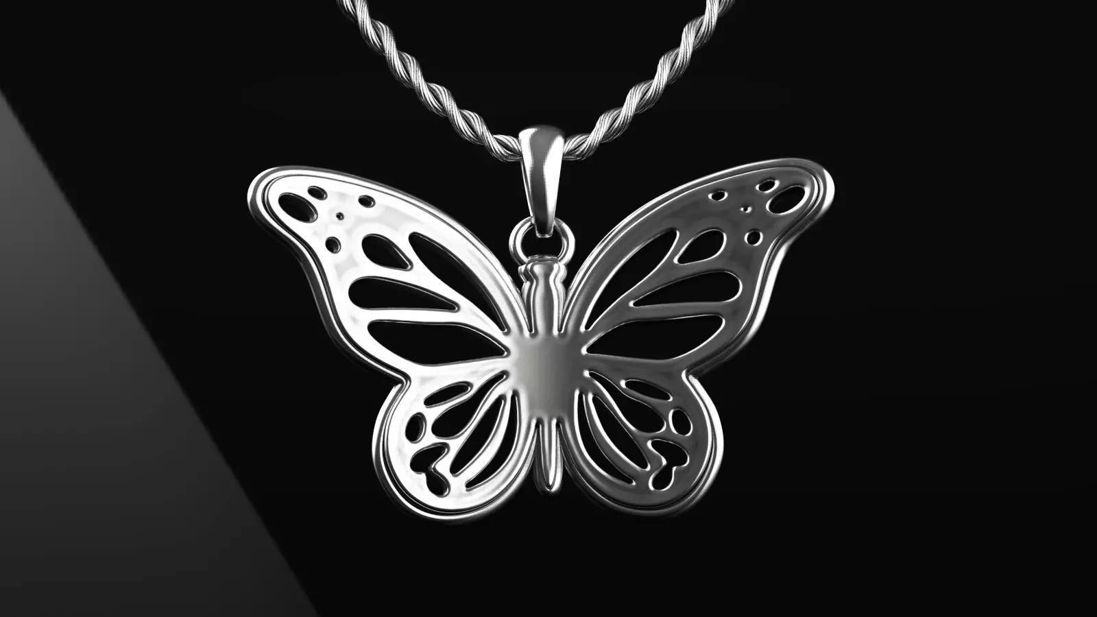Butterfly Pendant 3D print model_0