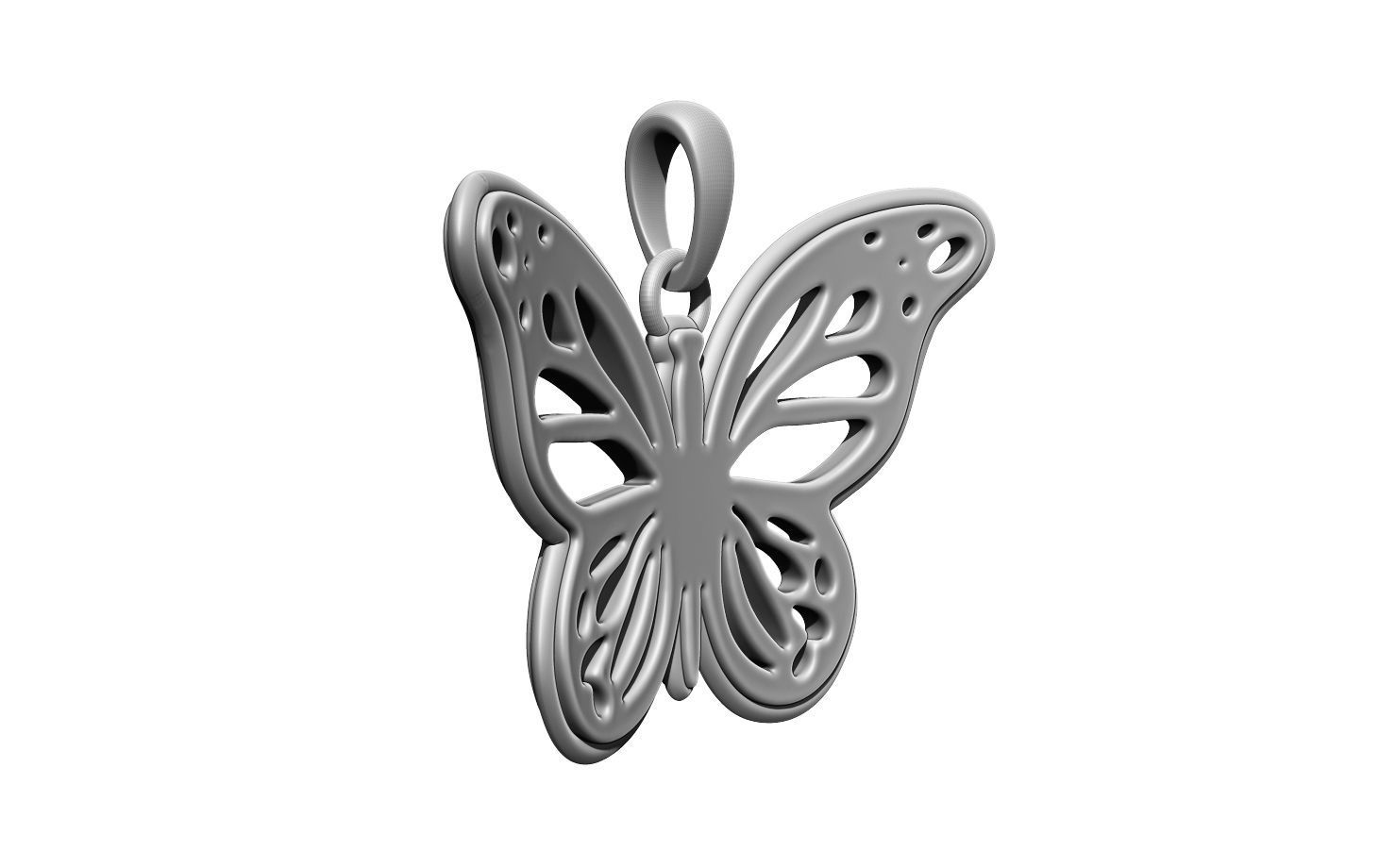 Butterfly Pendant 3D print model_3