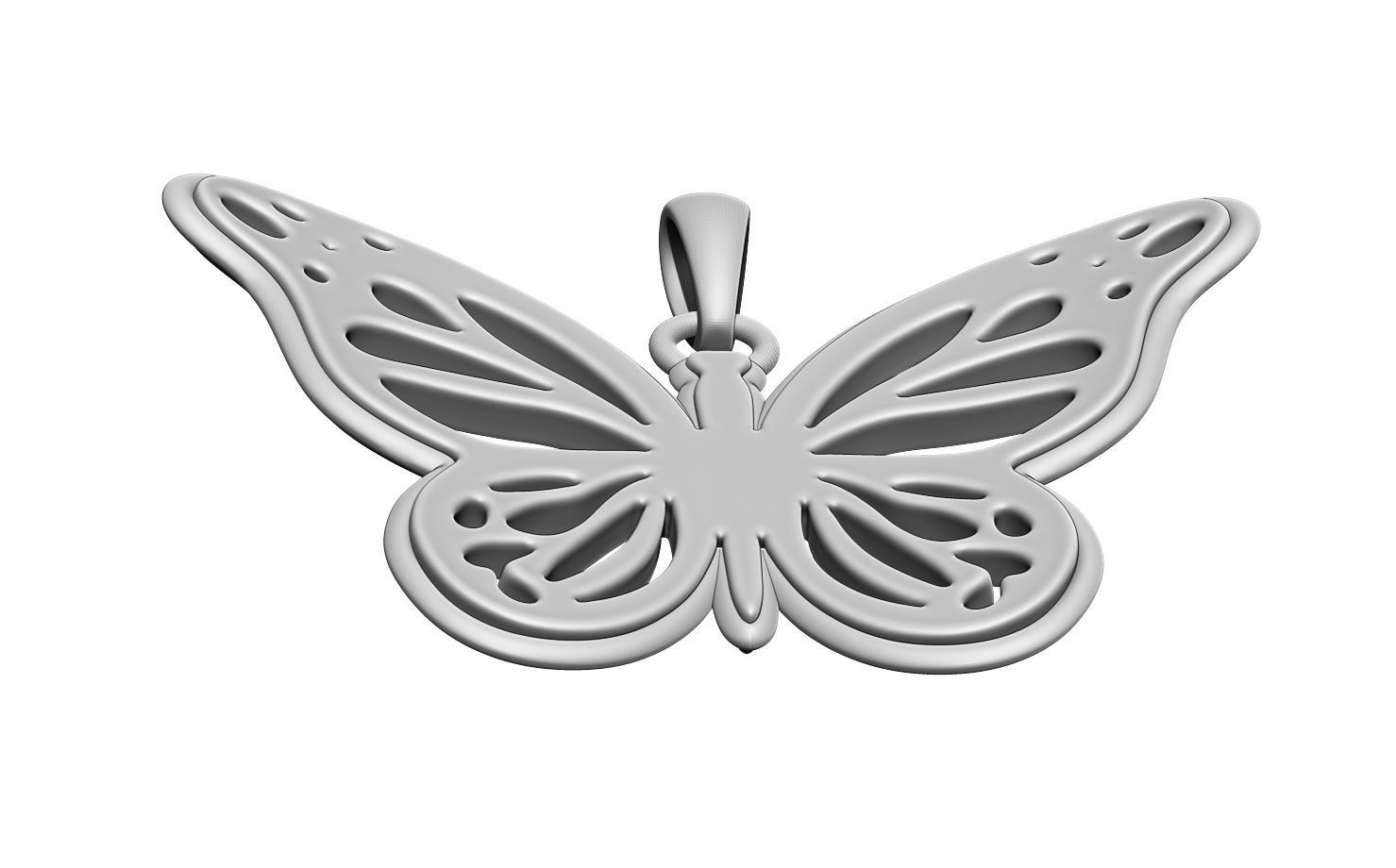 Butterfly Pendant 3D print model_4