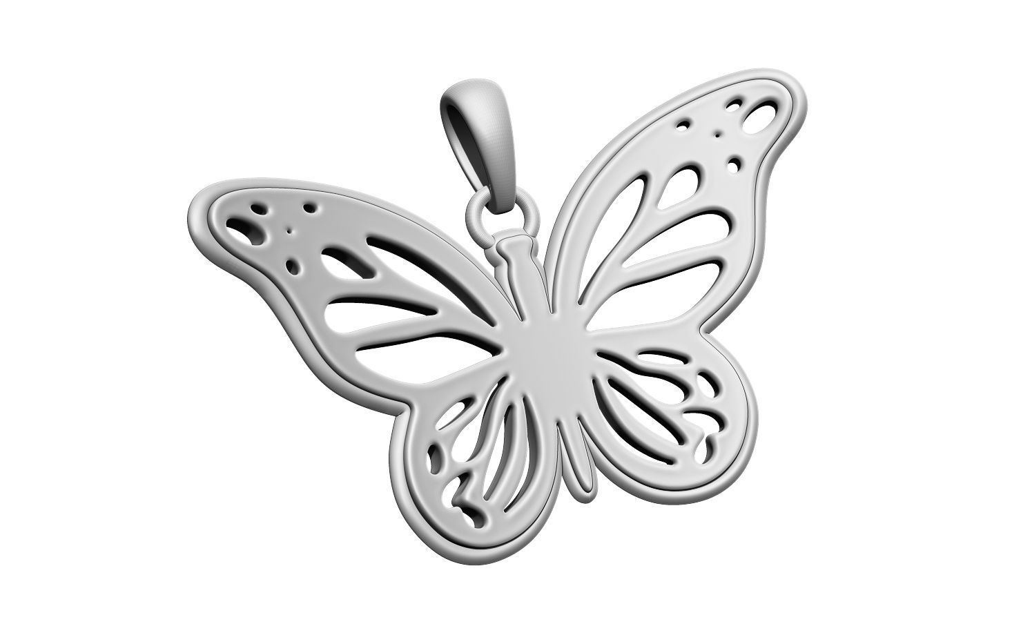 Butterfly Pendant 3D print model_2