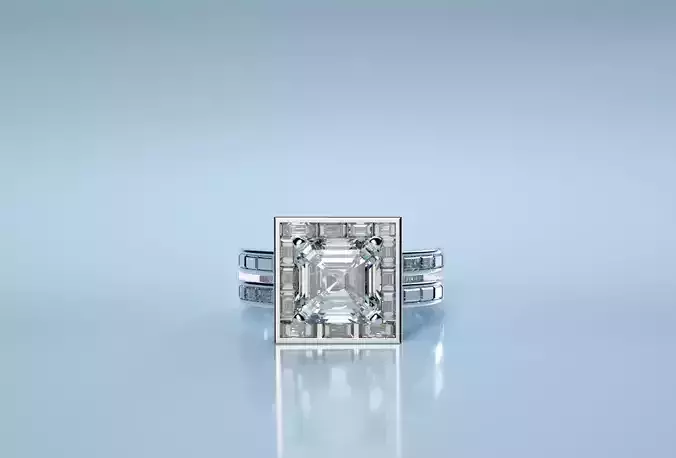 Emerald Stone Square Ring