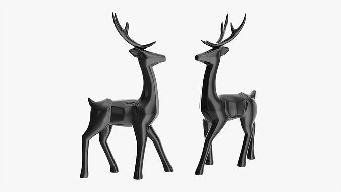 Black decorative reindeer 3D model