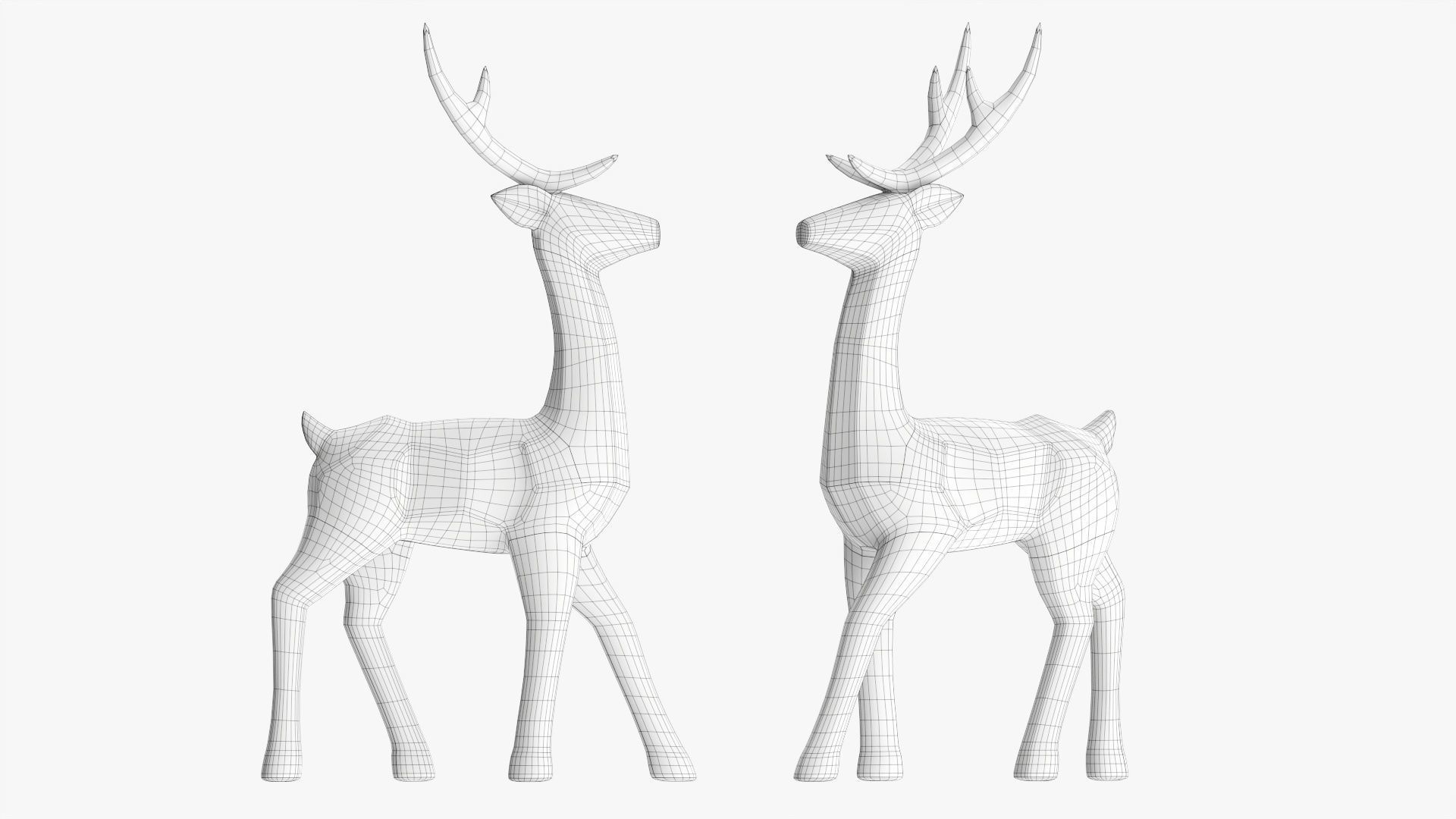 Black decorative reindeer 3D model_11