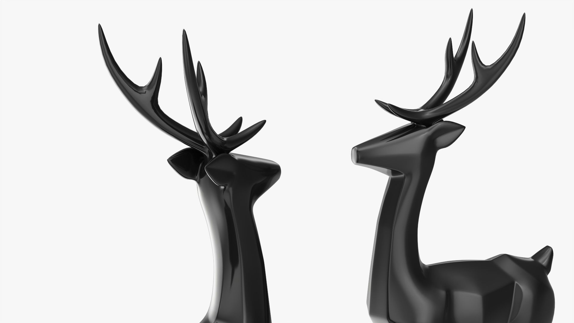 Black decorative reindeer 3D model_2