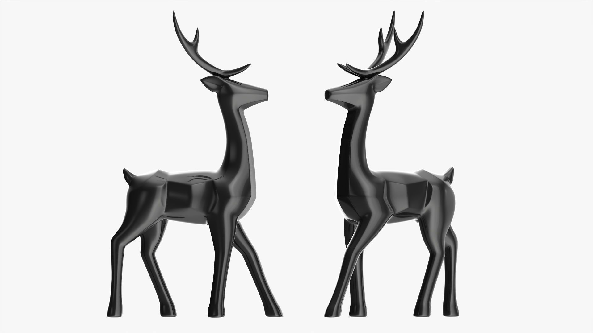Black decorative reindeer 3D model_5
