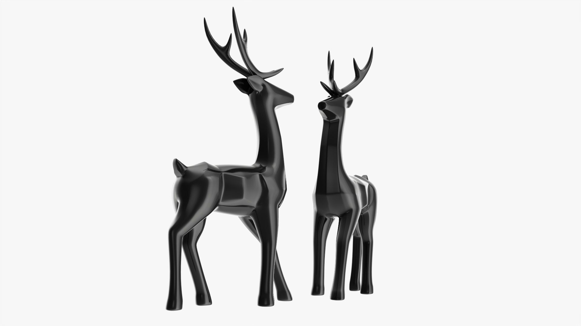 Black decorative reindeer 3D model_1