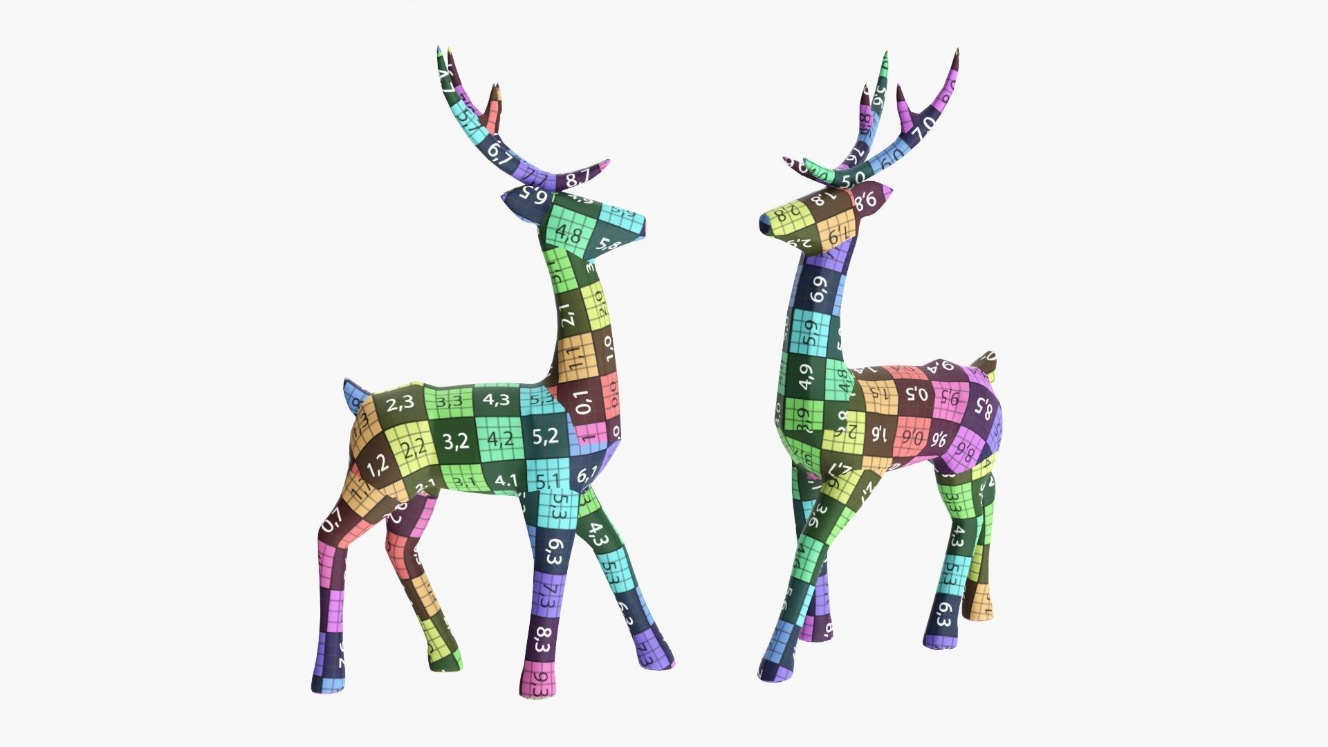 Black decorative reindeer 3D model_12