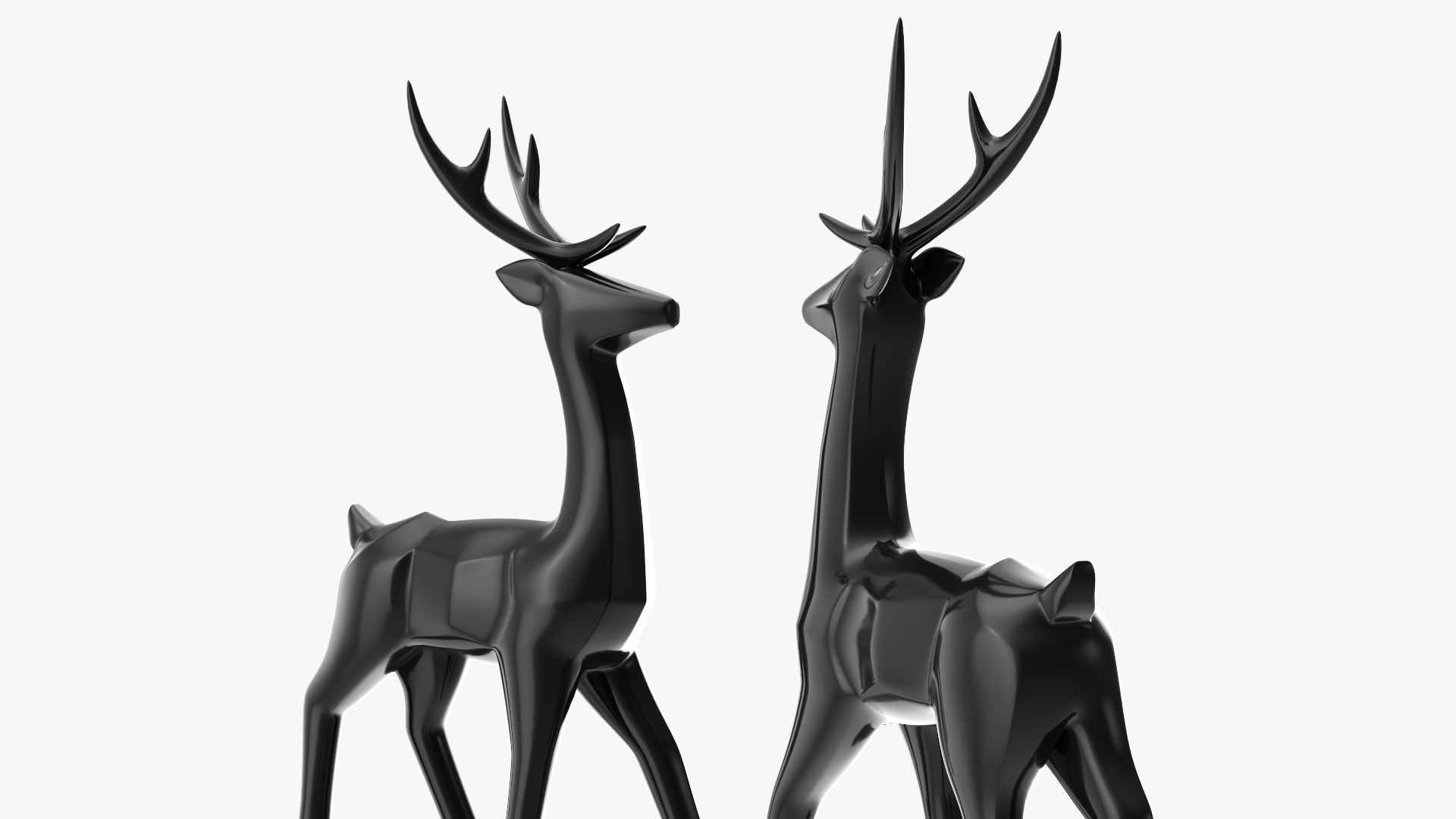 Black decorative reindeer 3D model_4