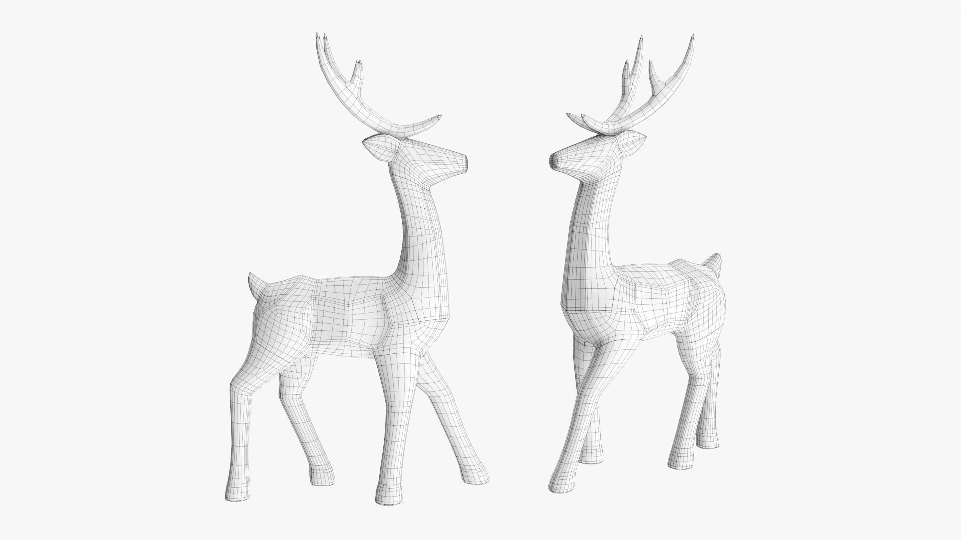 Black decorative reindeer 3D model_6