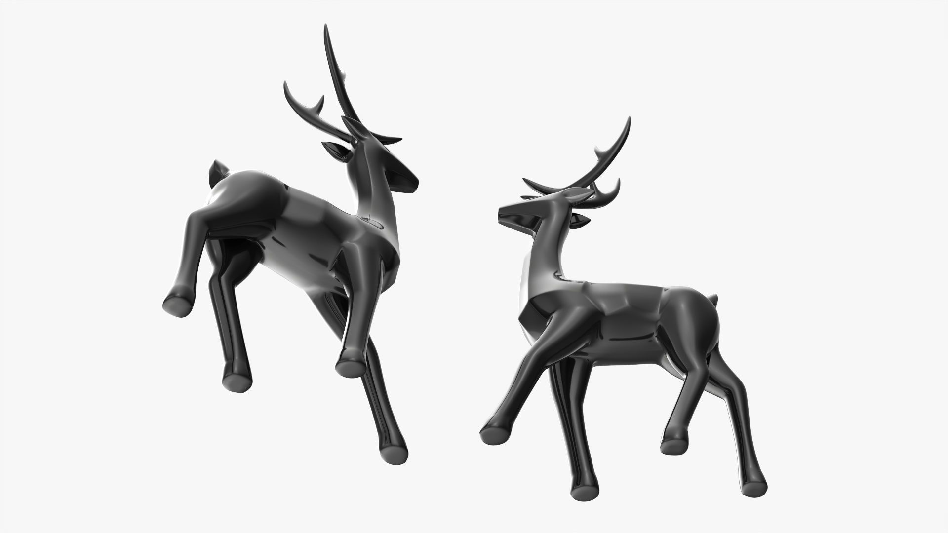 Black decorative reindeer 3D model_3