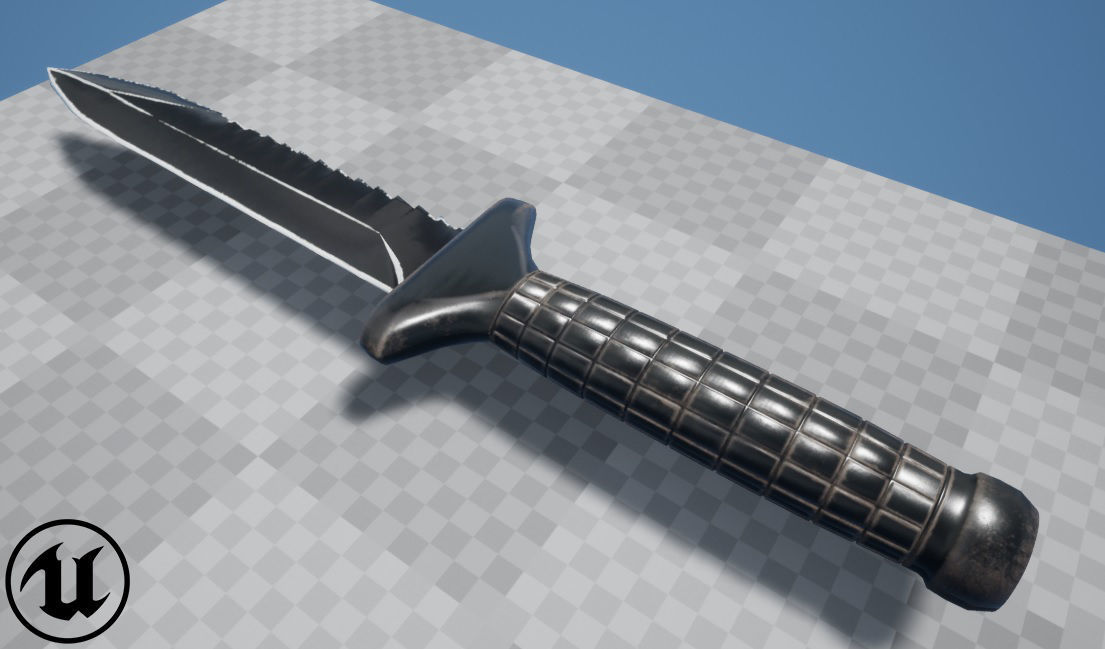 Low Poly Combat USSR knife OTs-04 Low-poly 3D model_13