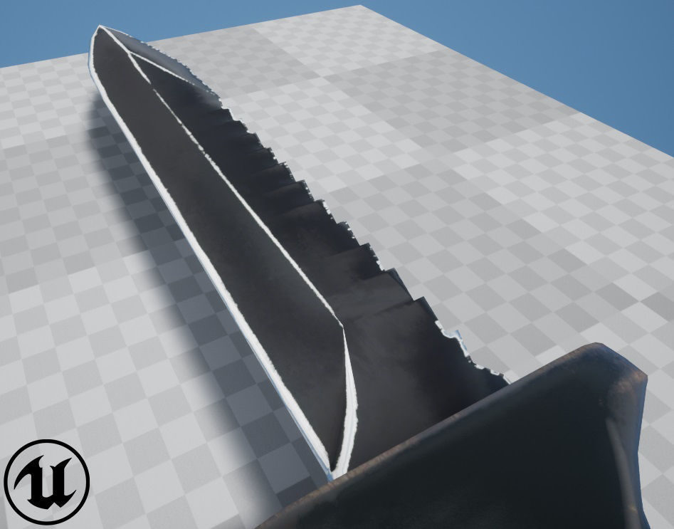 Low Poly Combat USSR knife OTs-04 Low-poly 3D model_12