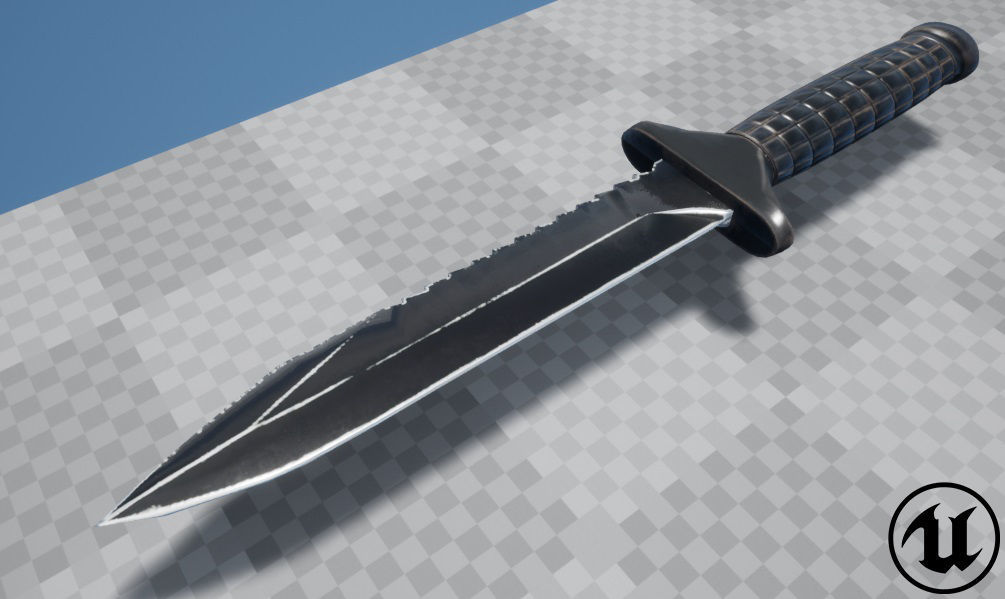 Low Poly Combat USSR knife OTs-04 Low-poly 3D model_11