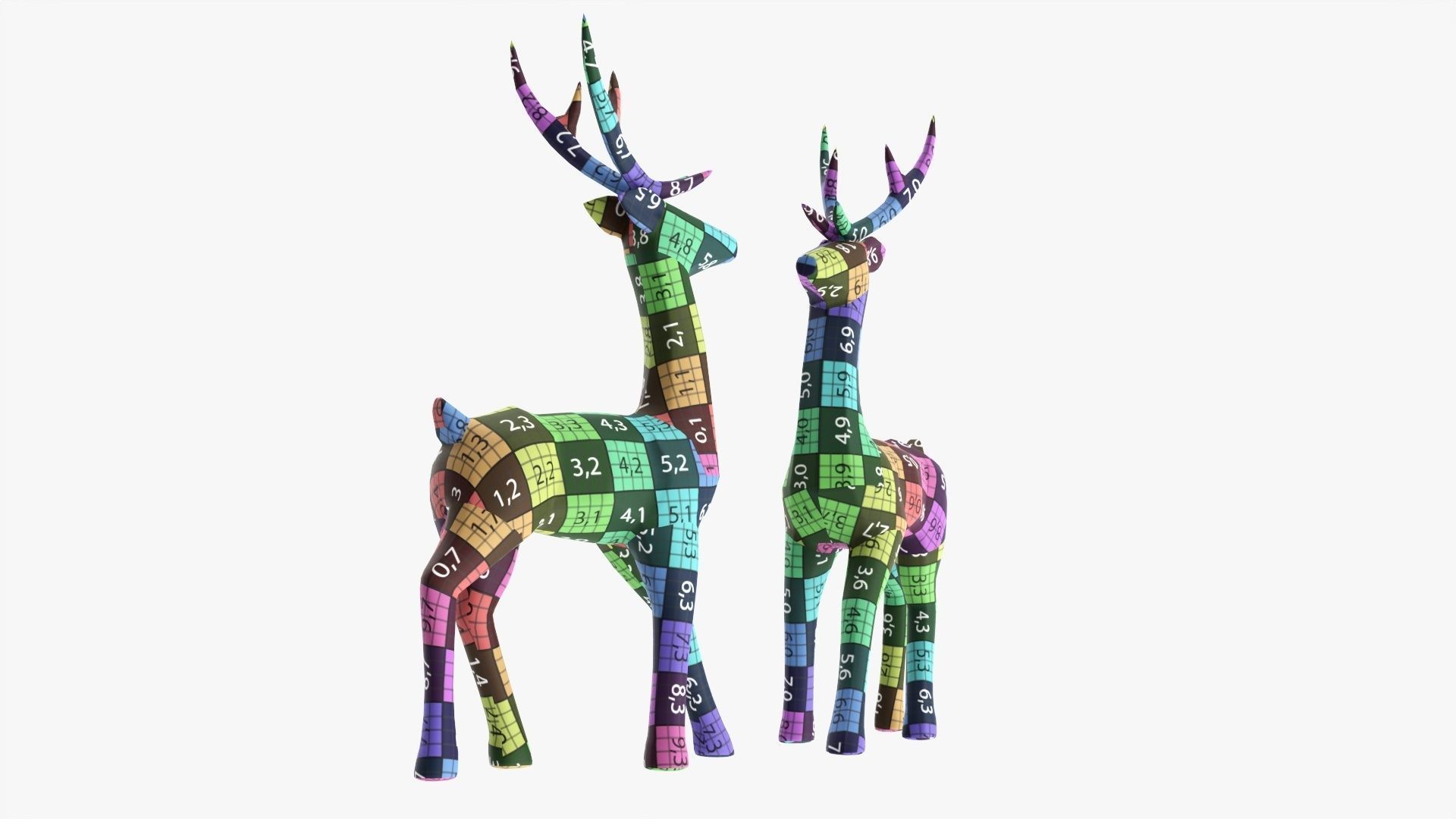 Christmas decorative reindeer 3D model_13