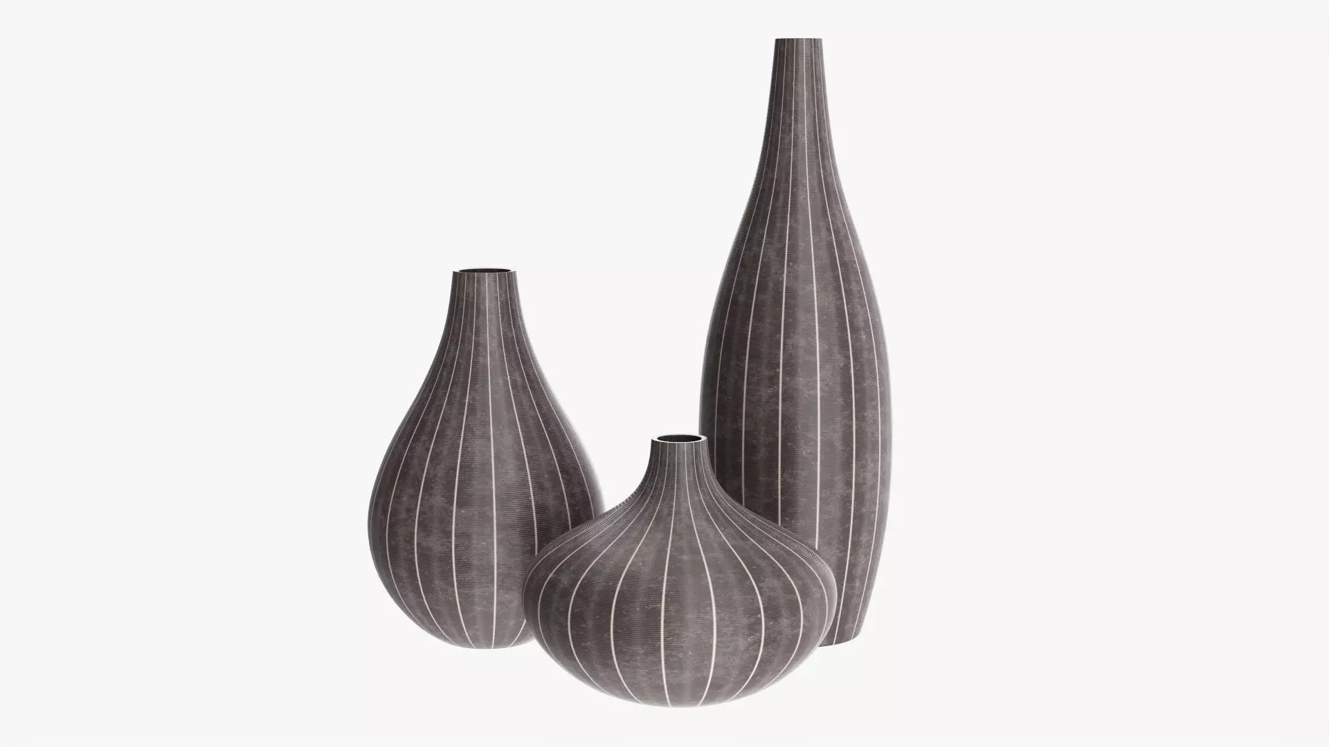 Three decorative vases 3D model_0