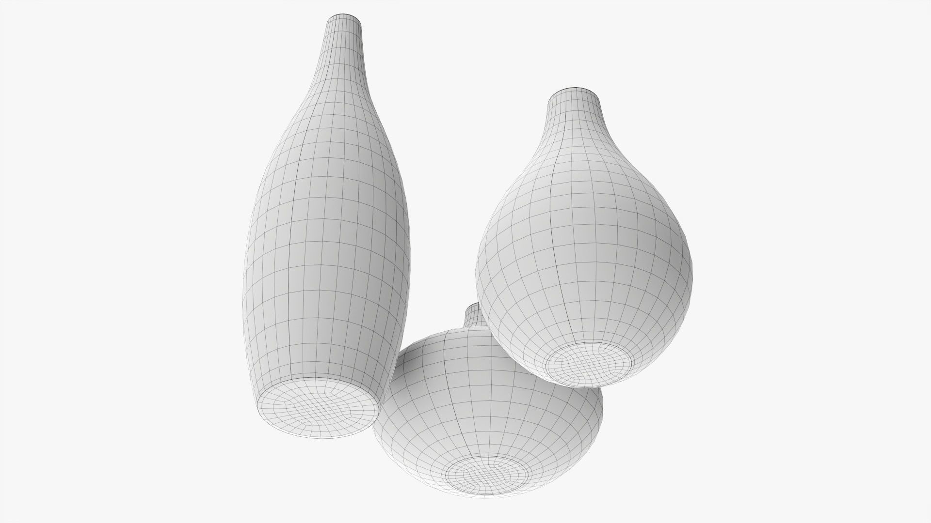 Three decorative vases 3D model_8