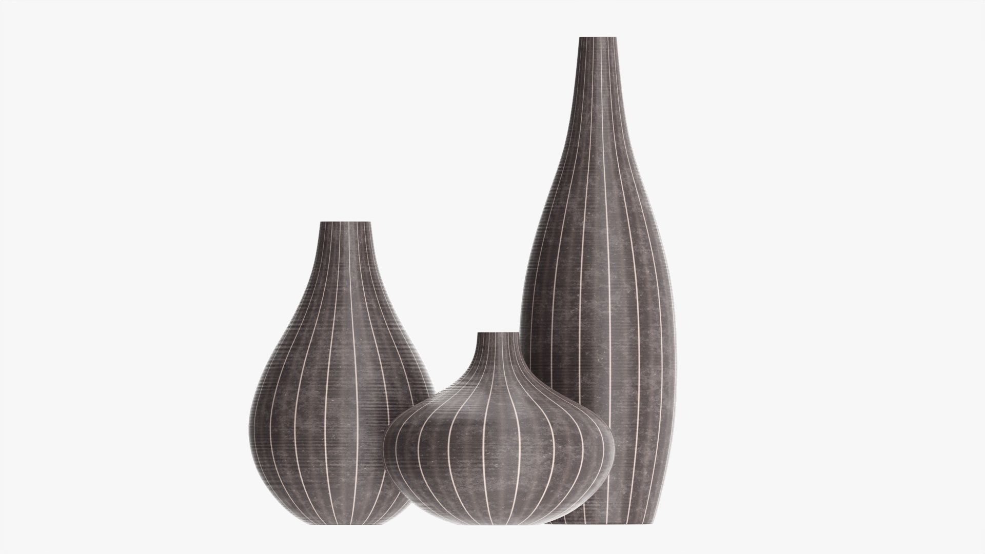 Three decorative vases 3D model_3