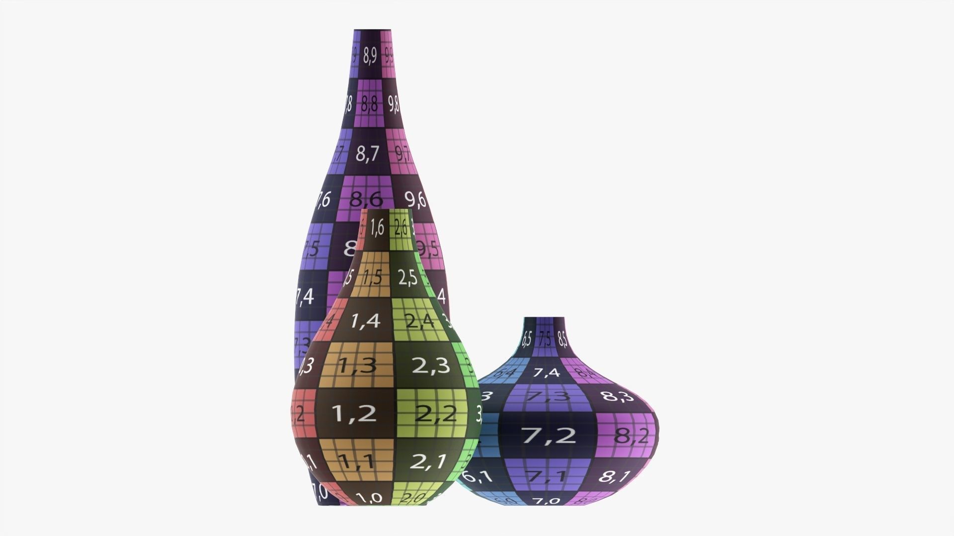 Three decorative vases 3D model_16