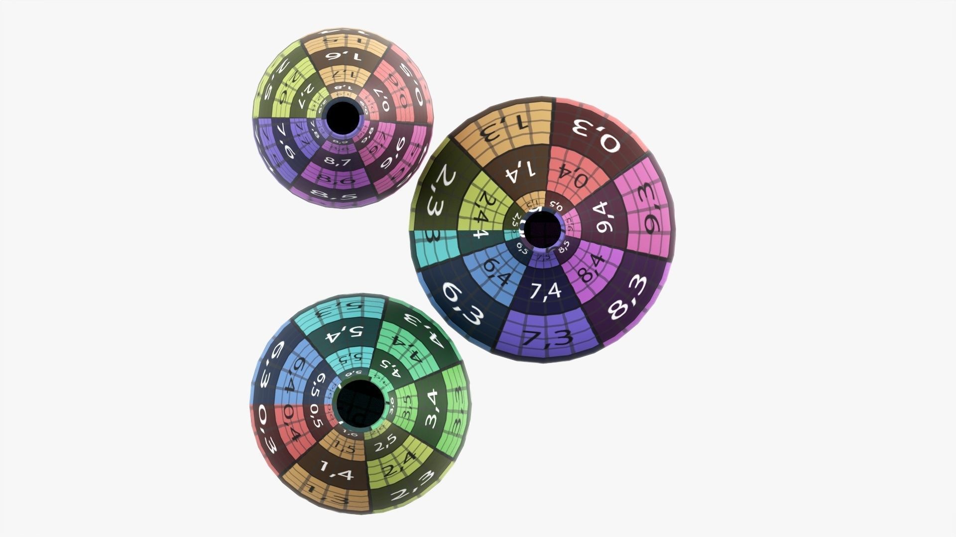 Three decorative vases 3D model_17