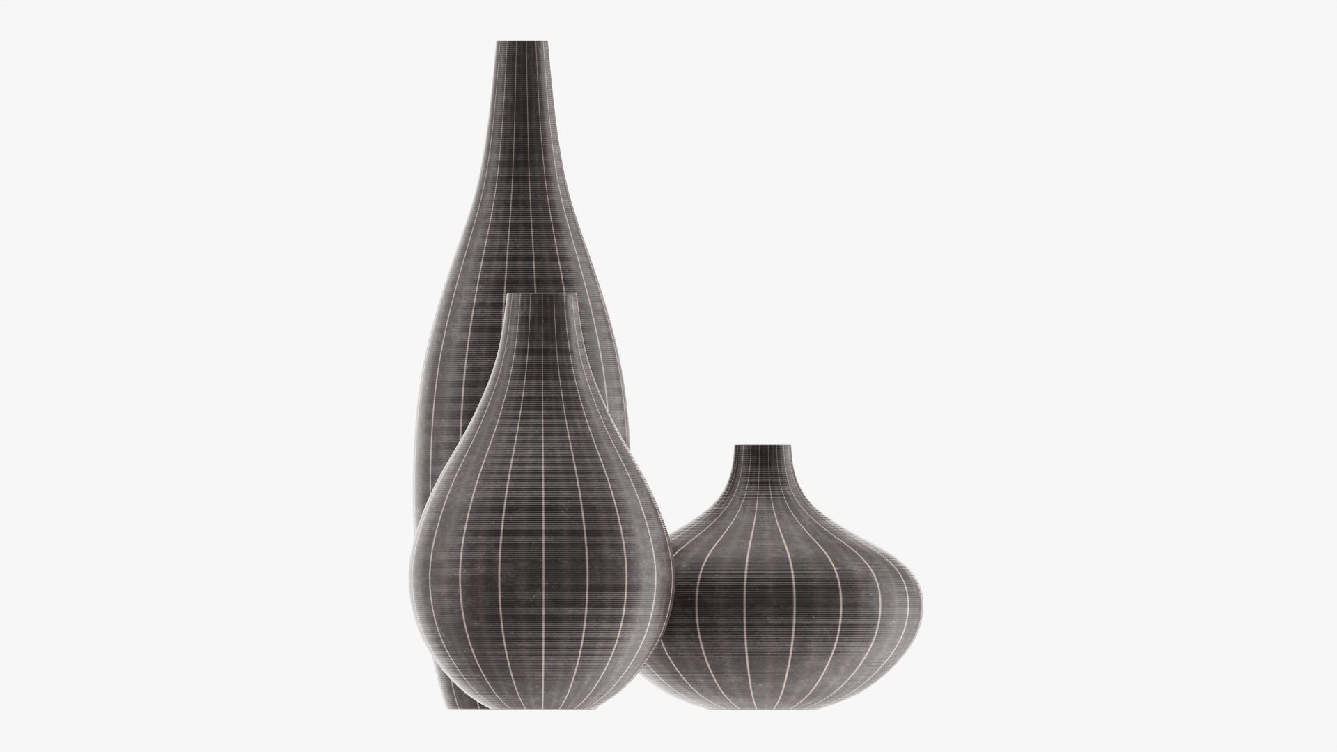 Three decorative vases 3D model_4