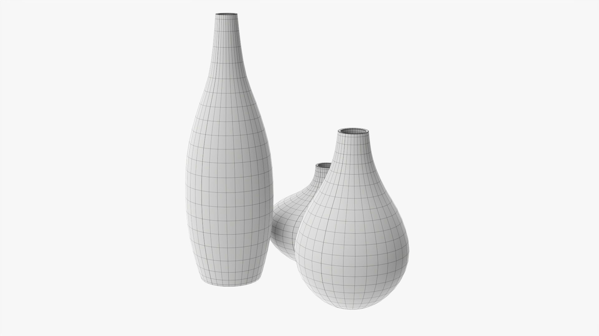 Three decorative vases 3D model_7