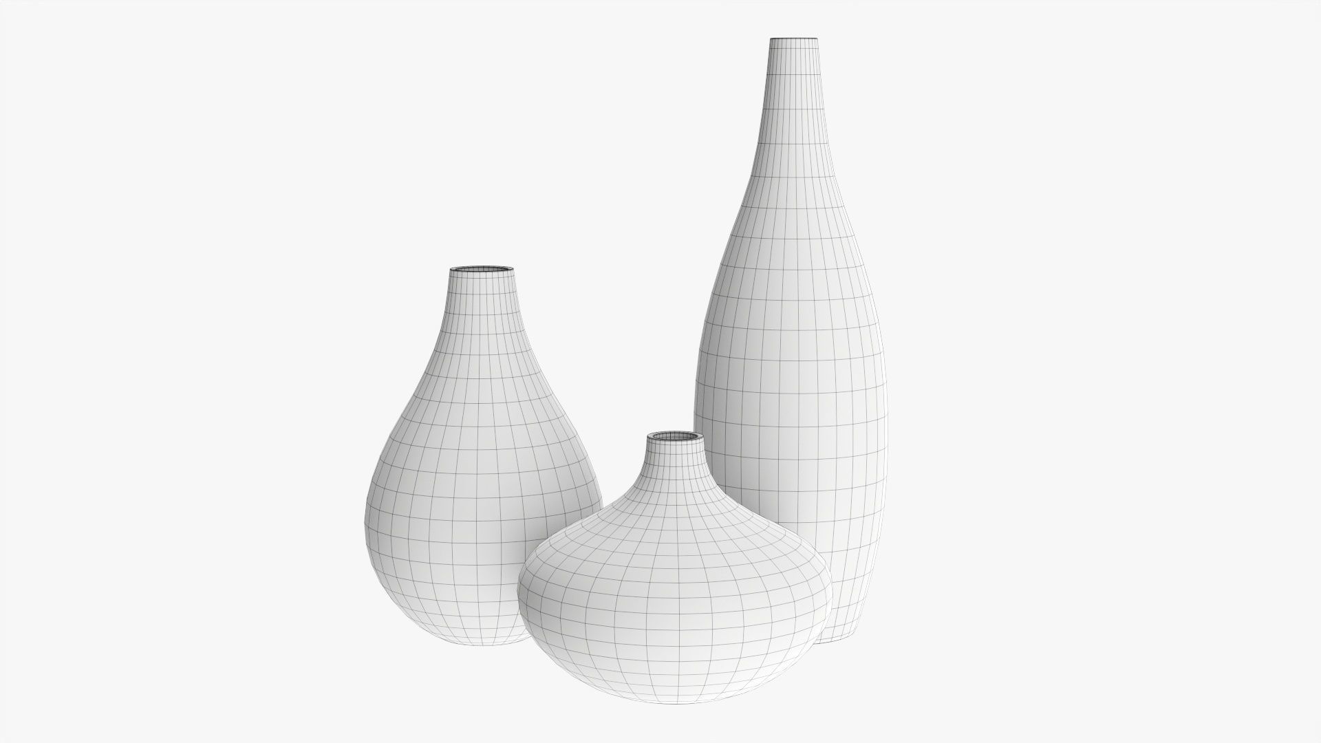 Three decorative vases 3D model_6