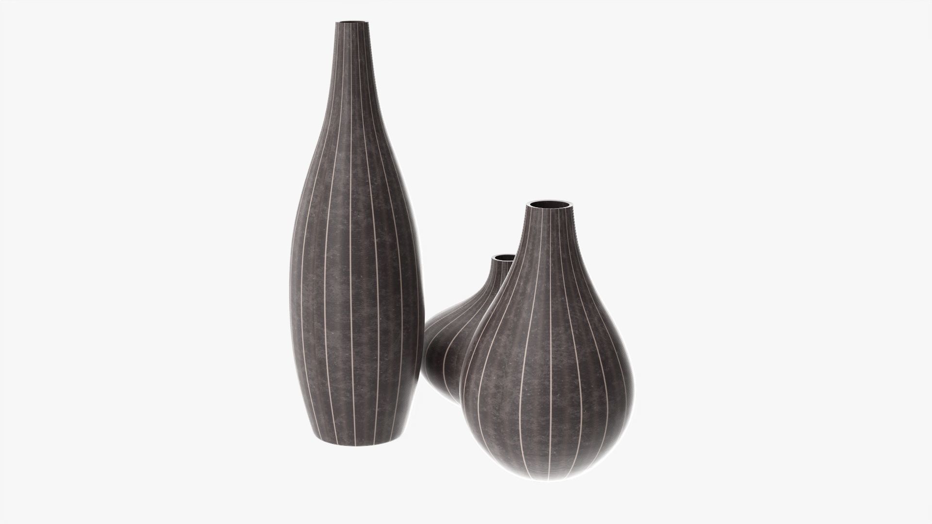 Three decorative vases 3D model_1