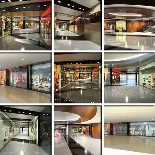 Shopping Mall Interior and Entry 3D model