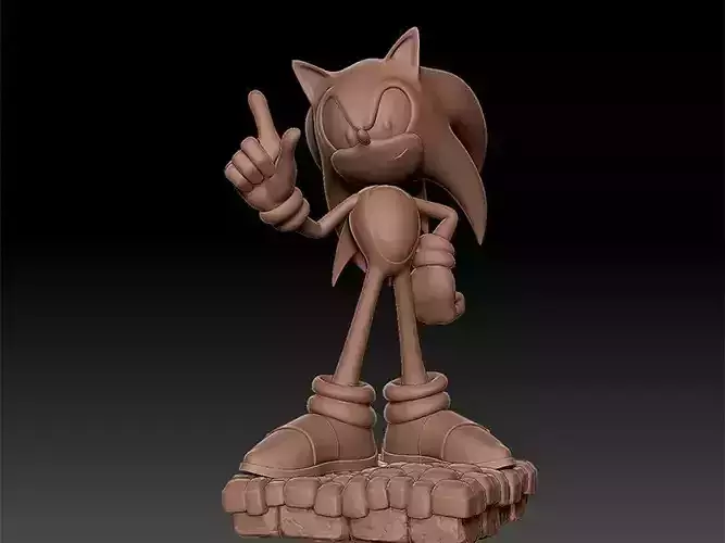 Sonic hedgehog statue 3D print model